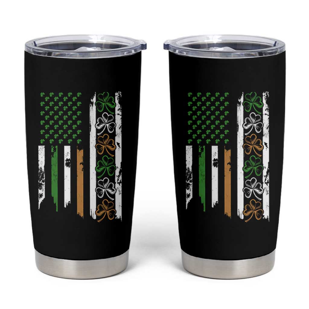 Funny Irish American Vintage Shamrock Flag Tumbler Cup