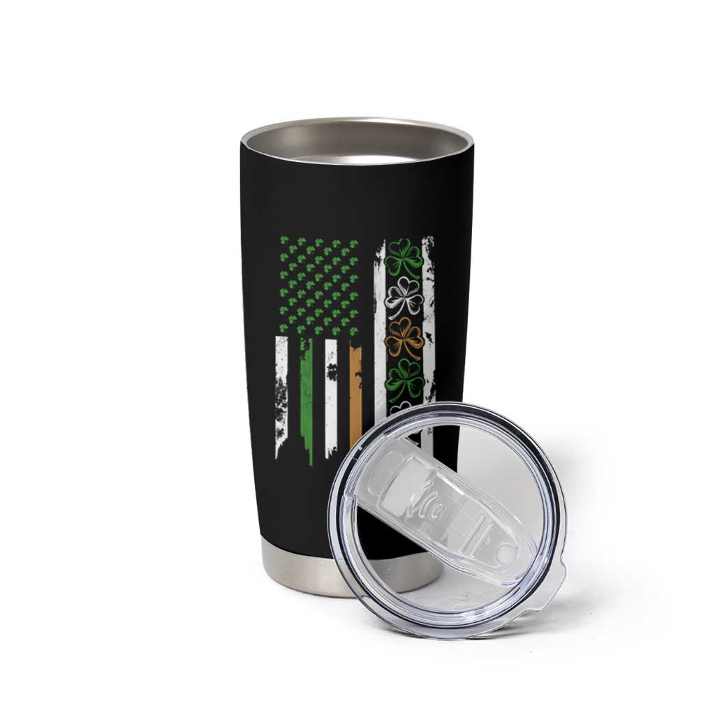 Funny Irish American Vintage Shamrock Flag Tumbler Cup