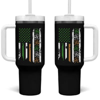 Funny Irish American Vintage Shamrock Flag Tumbler With Handle