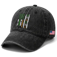 Funny Irish American Vintage Shamrock Flag Washed Cotton Baseball Cap