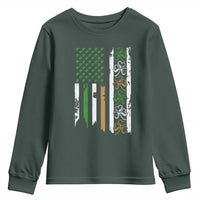 Funny Irish American Vintage Shamrock Flag Youth Sweatshirt