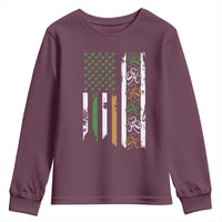 Funny Irish American Vintage Shamrock Flag Youth Sweatshirt