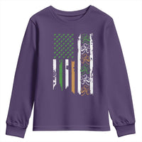 Funny Irish American Vintage Shamrock Flag Youth Sweatshirt