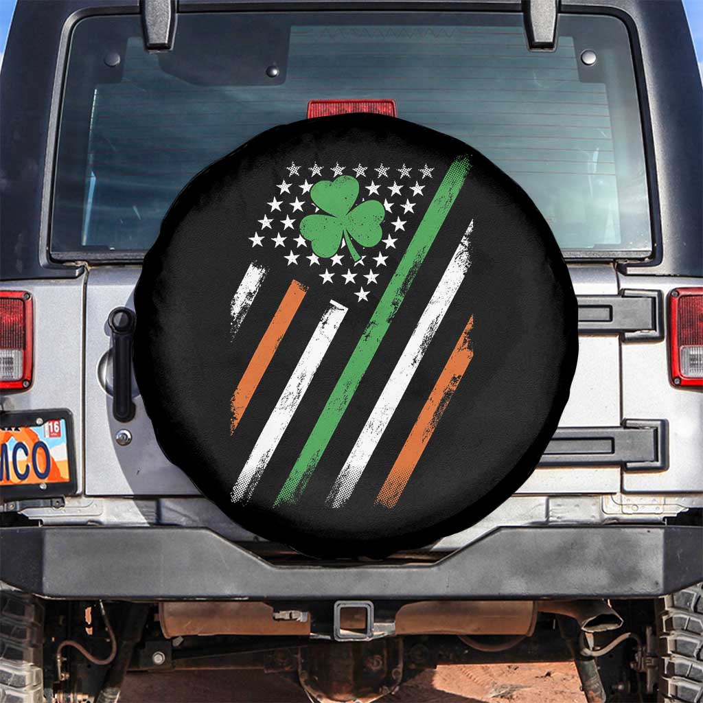 Funny Irish American Flag Shamrock Spare Tire Cover