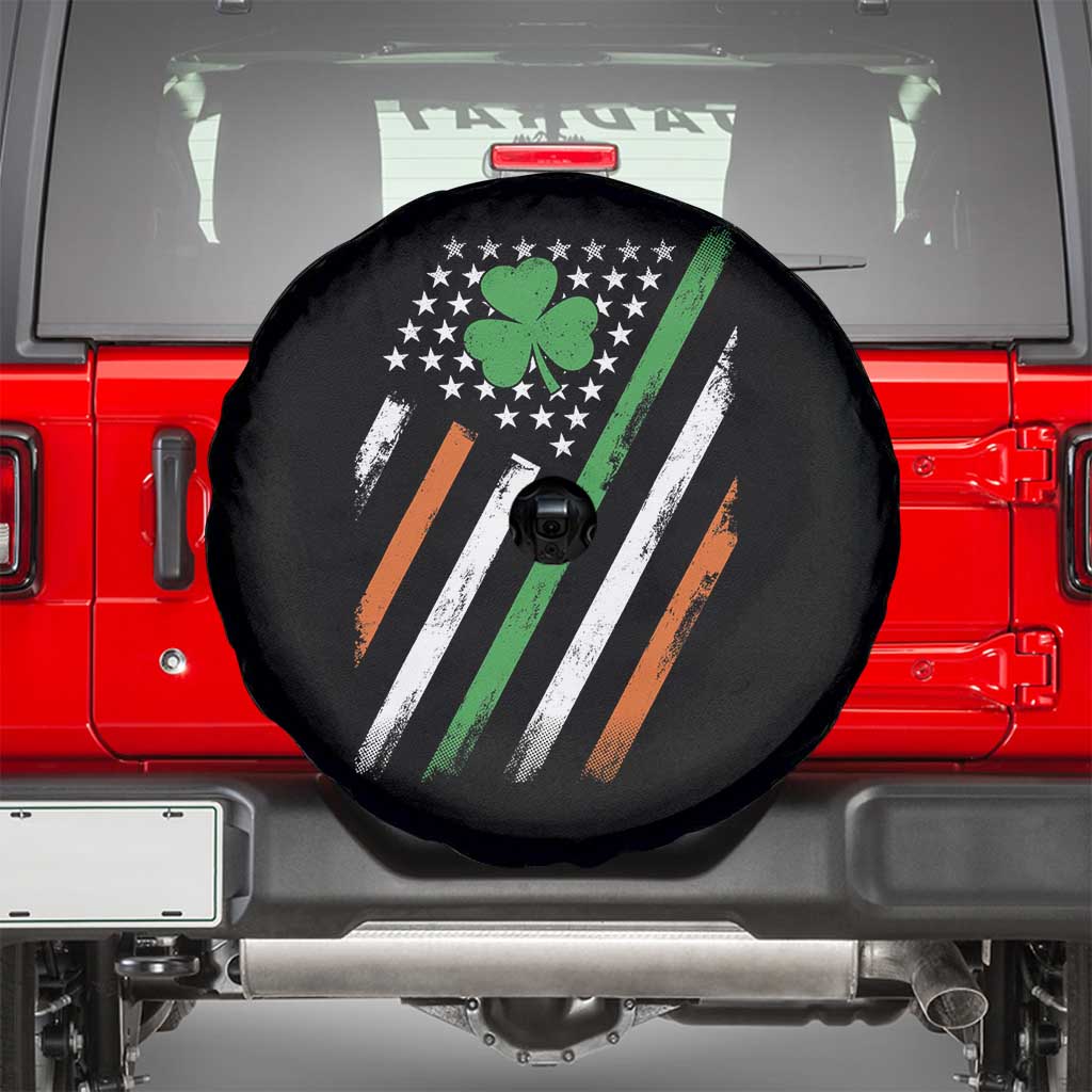 Funny Irish American Flag Shamrock Spare Tire Cover