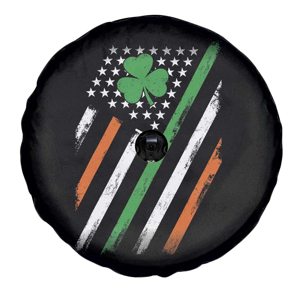 Funny Irish American Flag Shamrock Spare Tire Cover