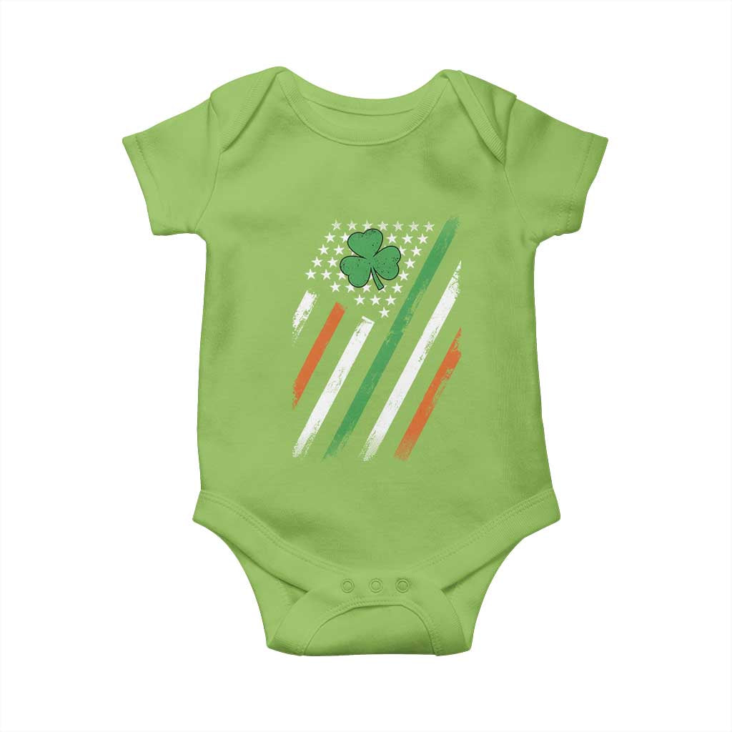 Funny Irish American Flag Shamrock Baby Onesie