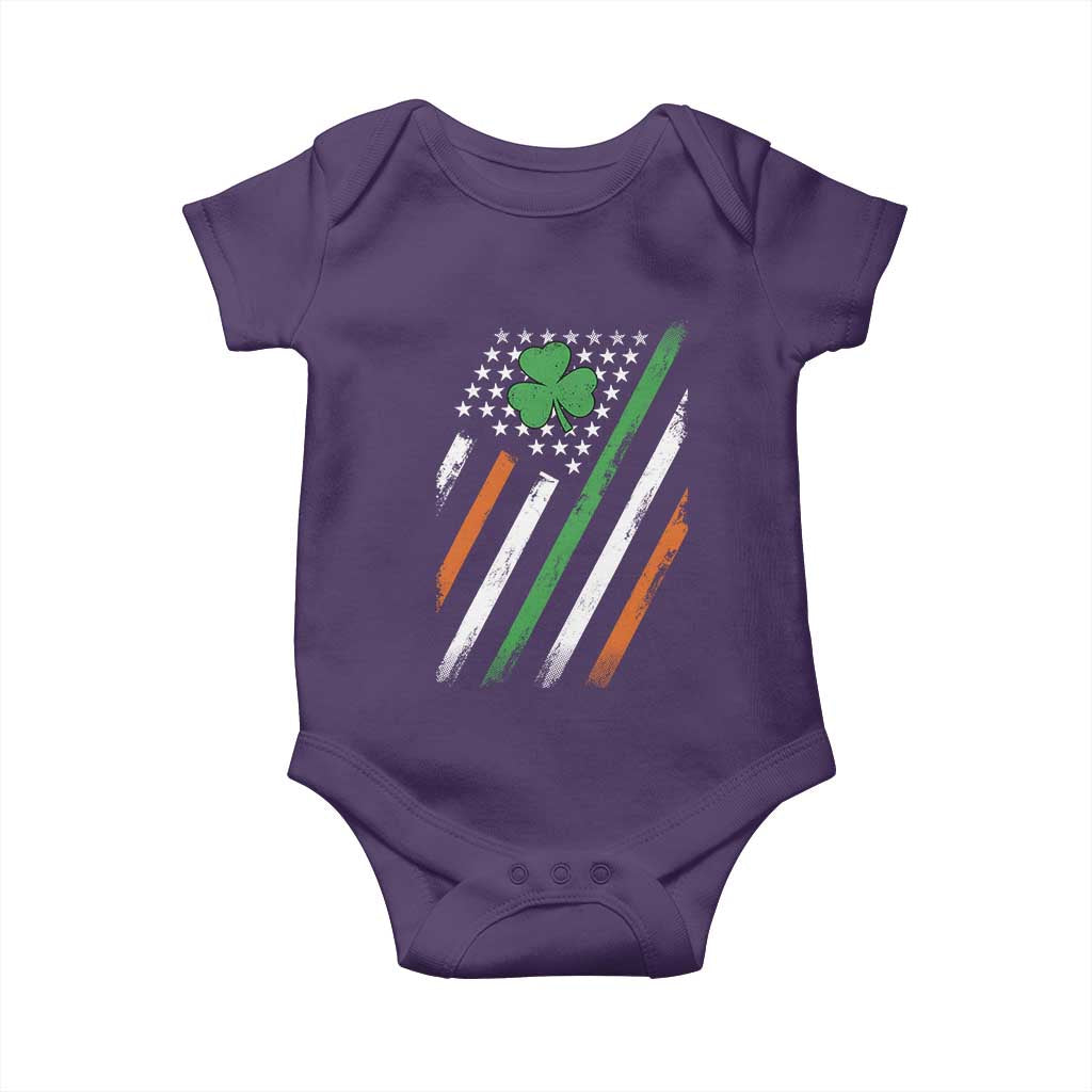Funny Irish American Flag Shamrock Baby Onesie