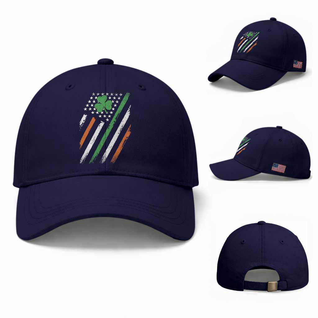 Funny Irish American Flag Shamrock Baseball Cap