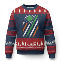 Funny Irish American Flag Shamrock Ugly Christmas Sweater - Wonder Print Shop
