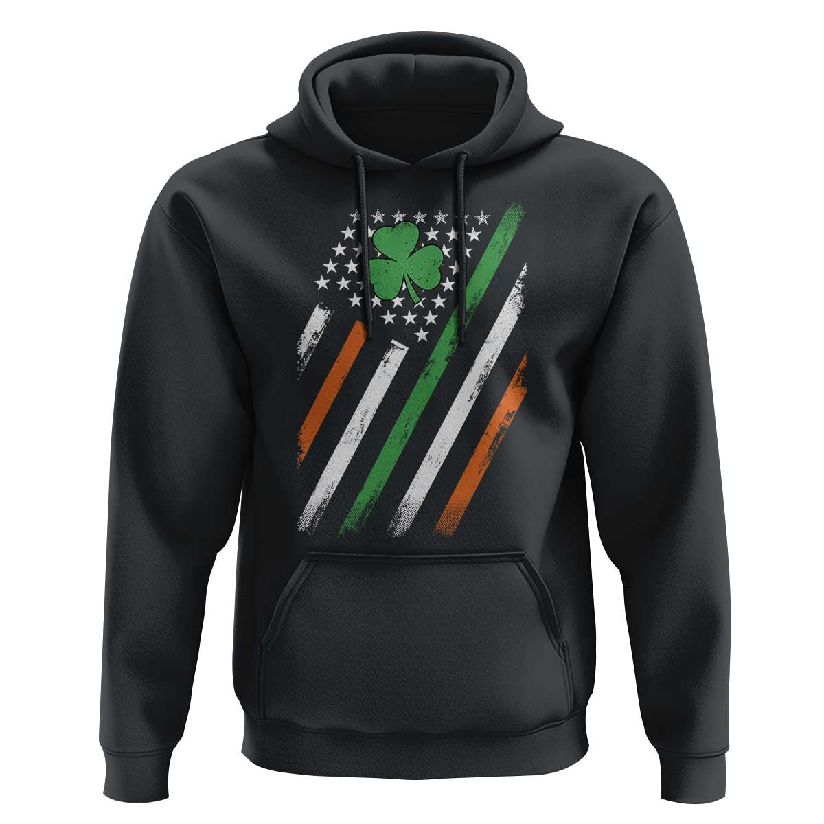 Funny Irish American Flag Shamrock Hoodie