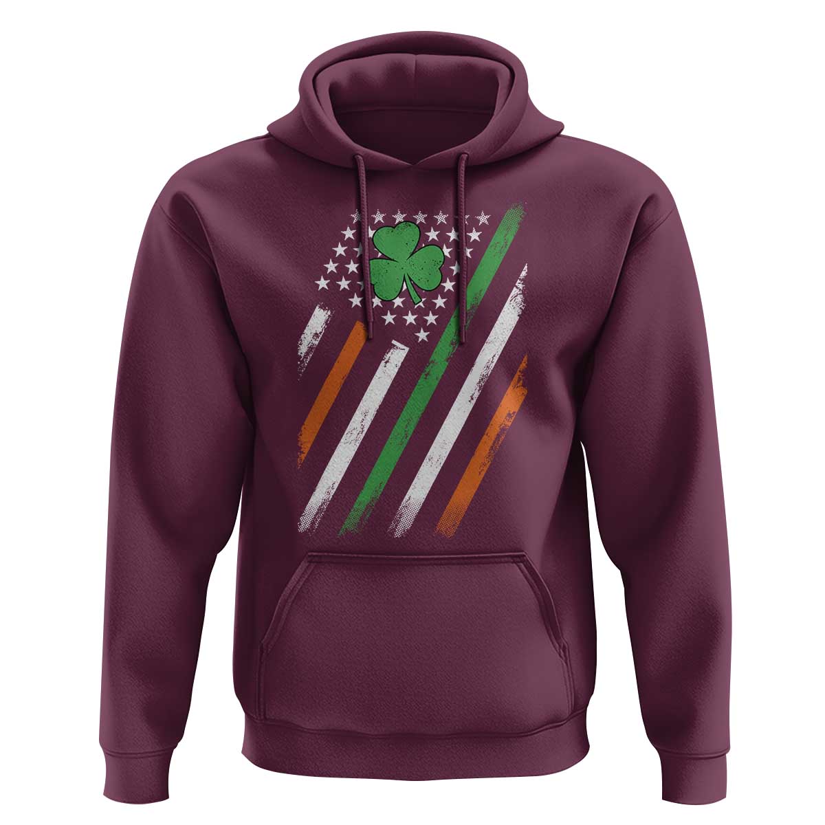 Funny Irish American Flag Shamrock Hoodie