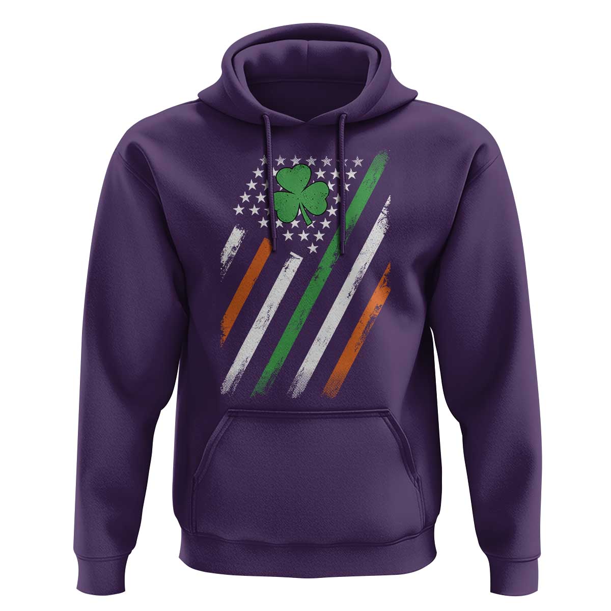 Funny Irish American Flag Shamrock Hoodie