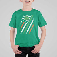 Funny Irish American Flag Shamrock T Shirt For Kid