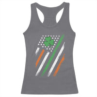 Funny Irish American Flag Shamrock Racerback Tank Top