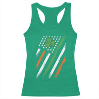 Funny Irish American Flag Shamrock Racerback Tank Top