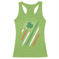 Funny Irish American Flag Shamrock Racerback Tank Top