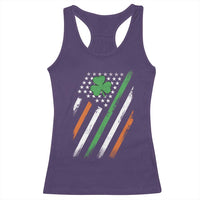 Funny Irish American Flag Shamrock Racerback Tank Top