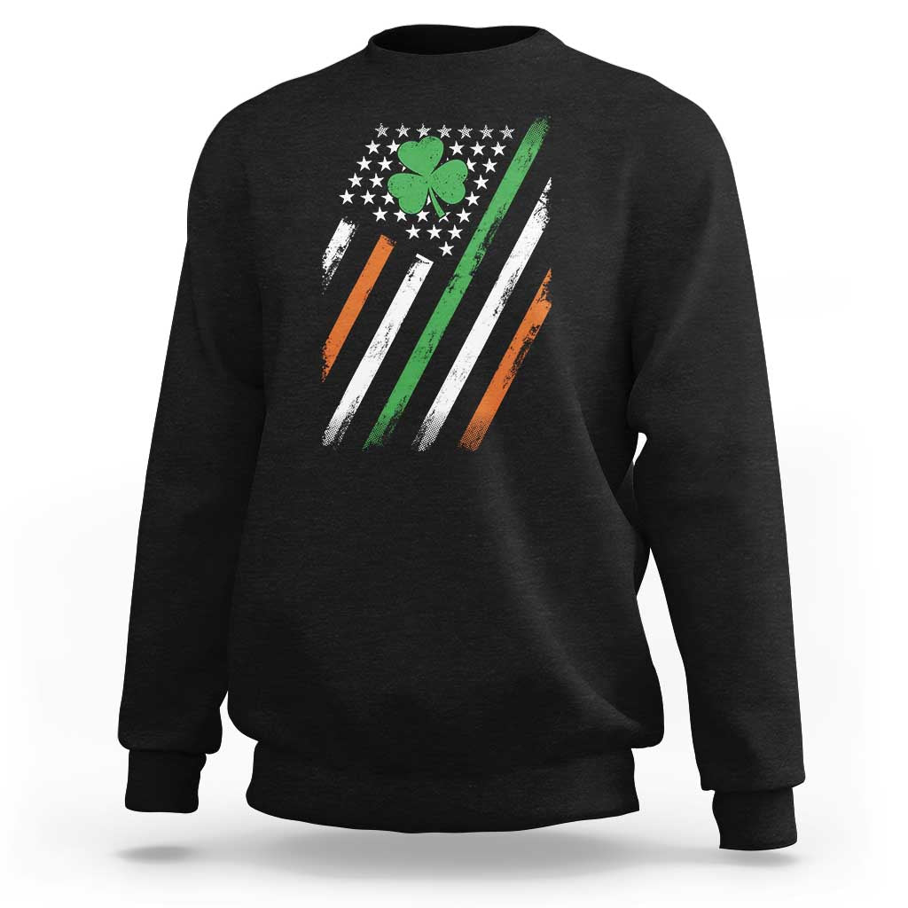 Funny Irish American Flag Shamrock Sweatshirt