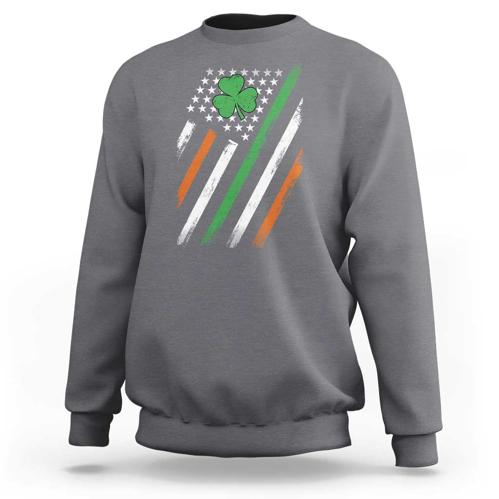 Funny Irish American Flag Shamrock Sweatshirt