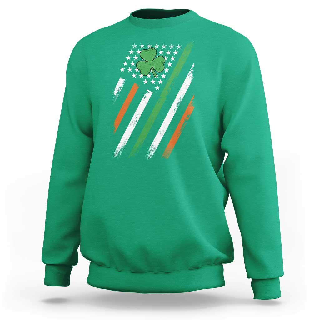 Funny Irish American Flag Shamrock Sweatshirt
