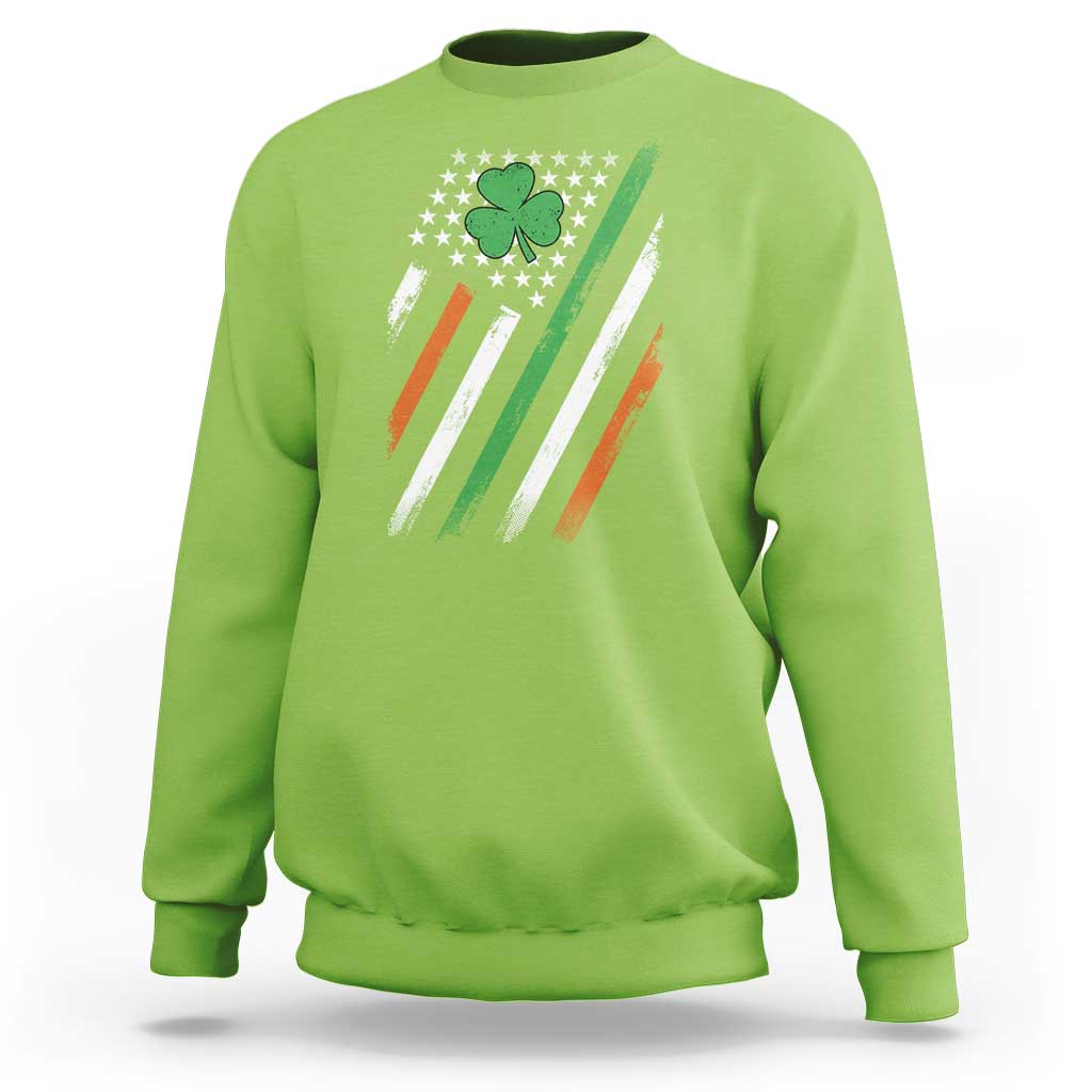 Funny Irish American Flag Shamrock Sweatshirt
