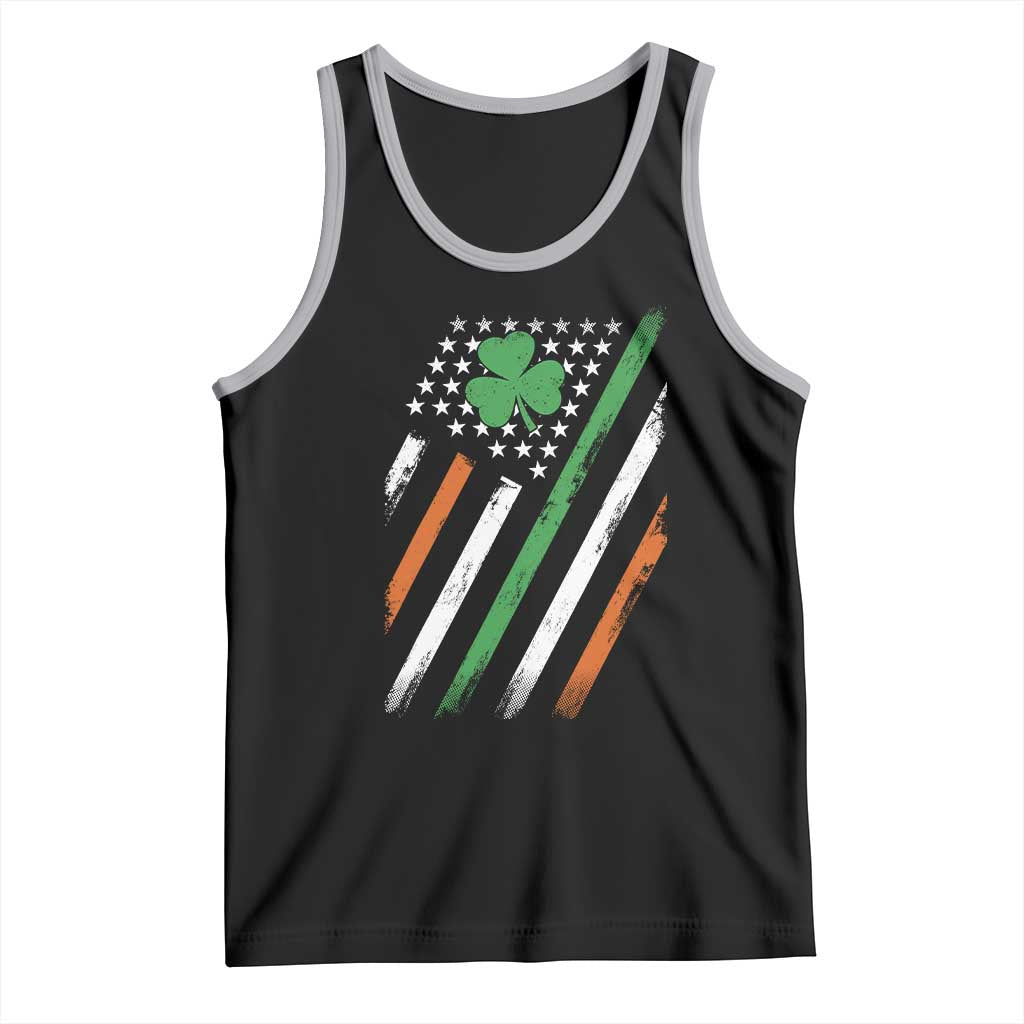 Funny Irish American Flag Shamrock Tank Top