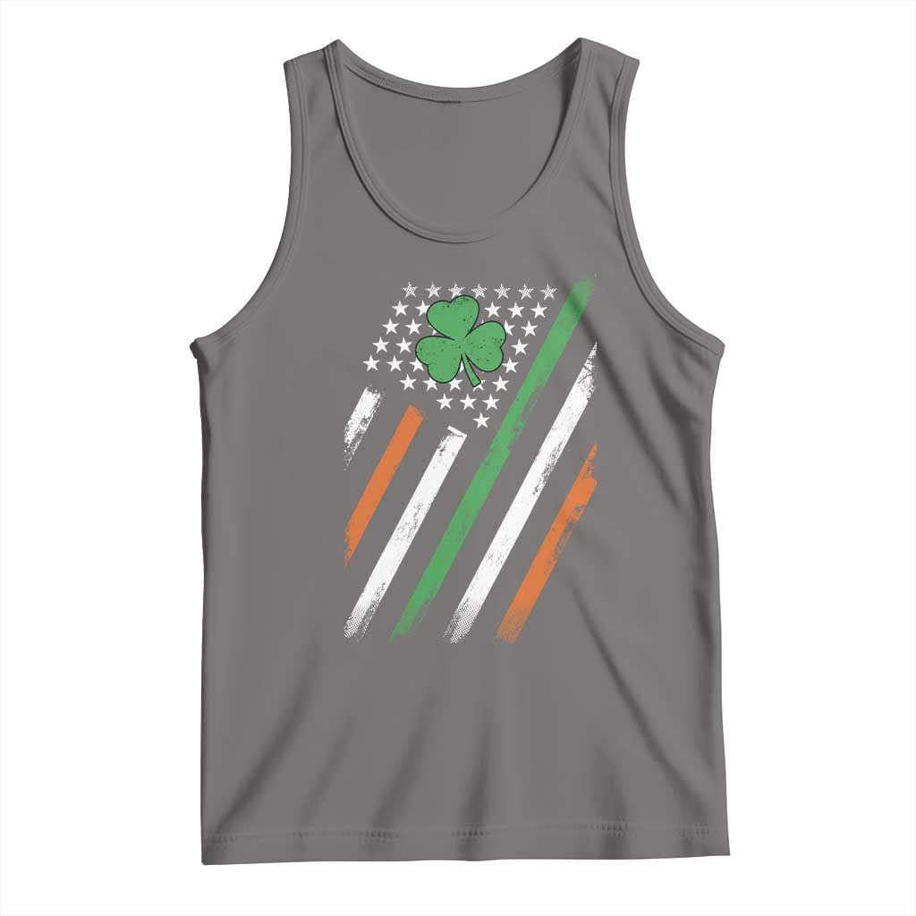Funny Irish American Flag Shamrock Tank Top