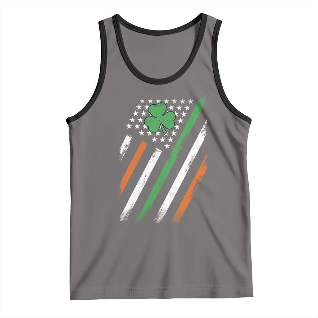 Funny Irish American Flag Shamrock Tank Top
