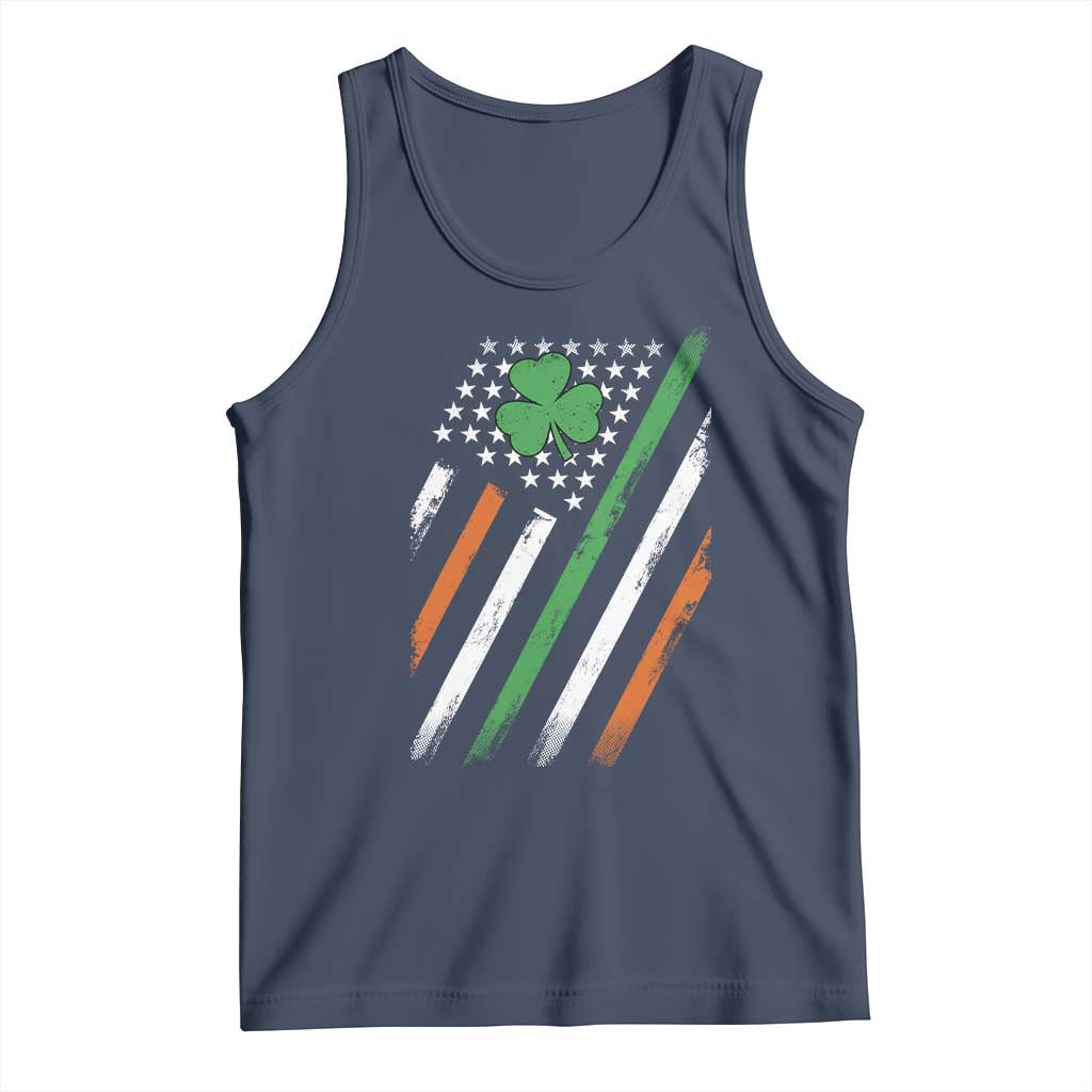 Funny Irish American Flag Shamrock Tank Top