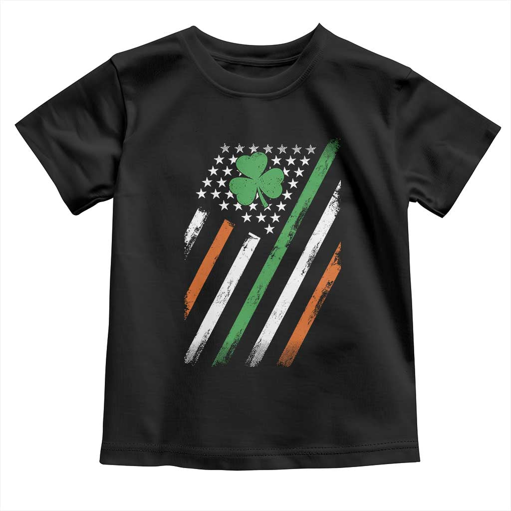 Funny Irish American Flag Shamrock Toddler T Shirt