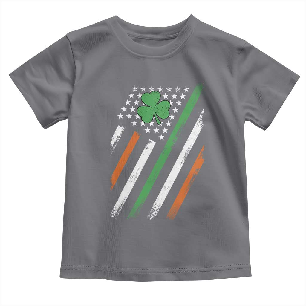 Funny Irish American Flag Shamrock Toddler T Shirt