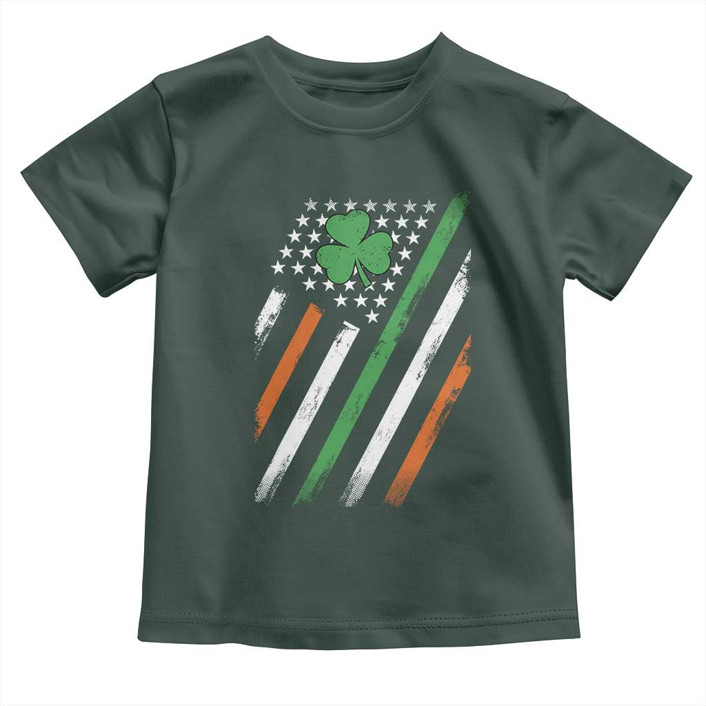 Funny Irish American Flag Shamrock Toddler T Shirt