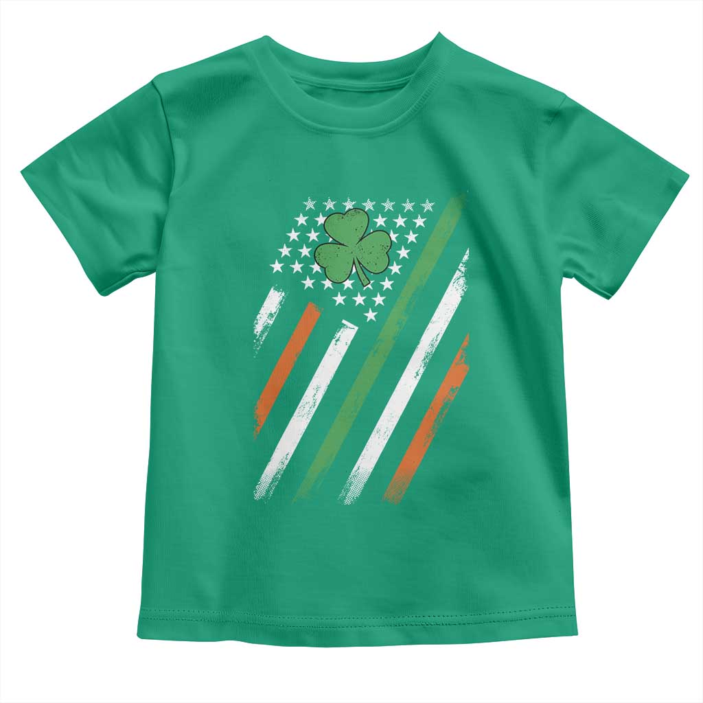 Funny Irish American Flag Shamrock Toddler T Shirt