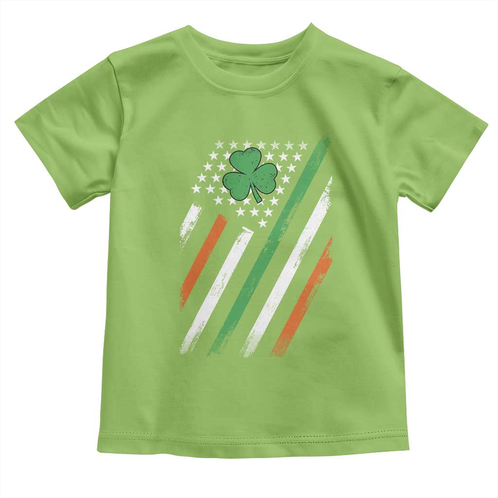 Funny Irish American Flag Shamrock Toddler T Shirt