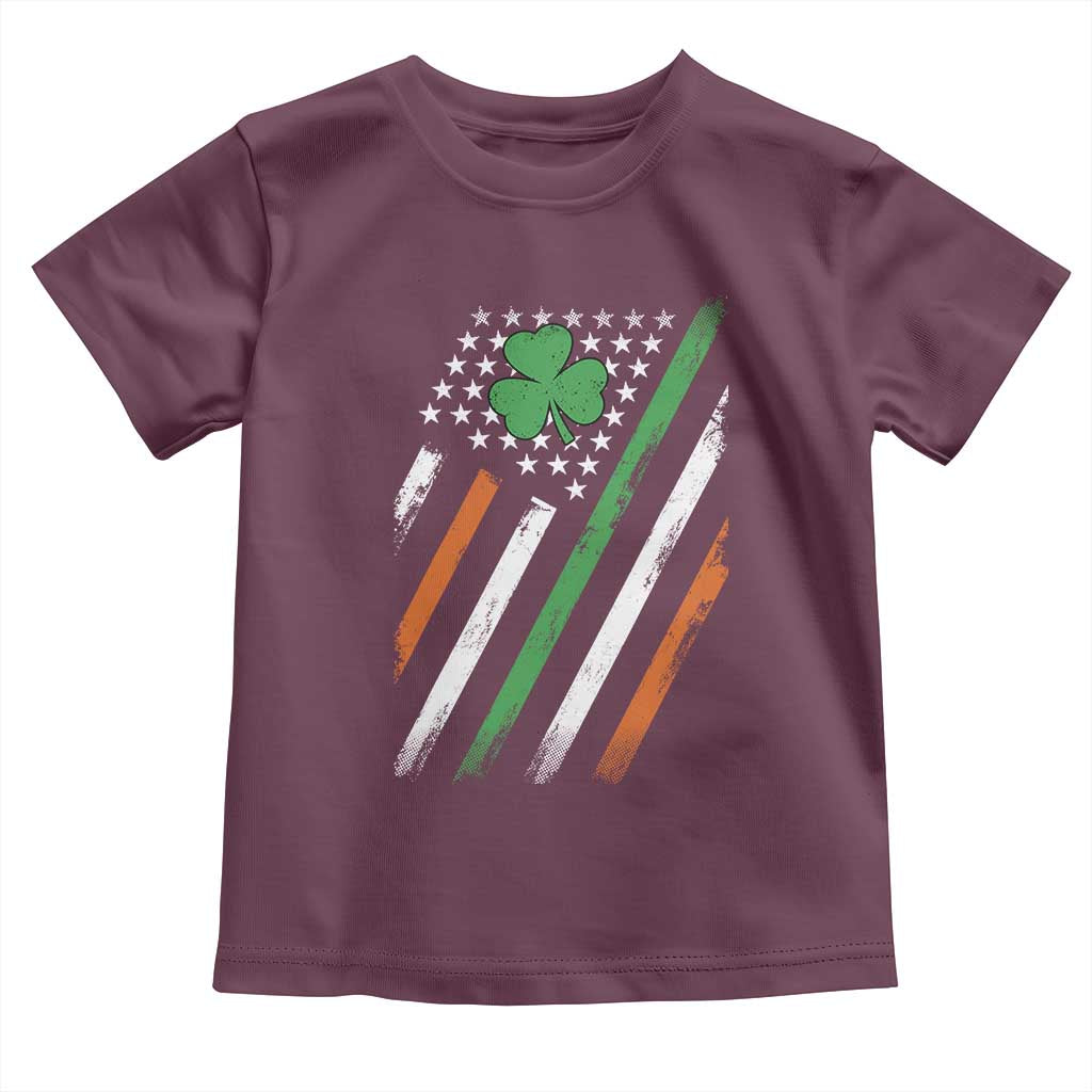 Funny Irish American Flag Shamrock Toddler T Shirt