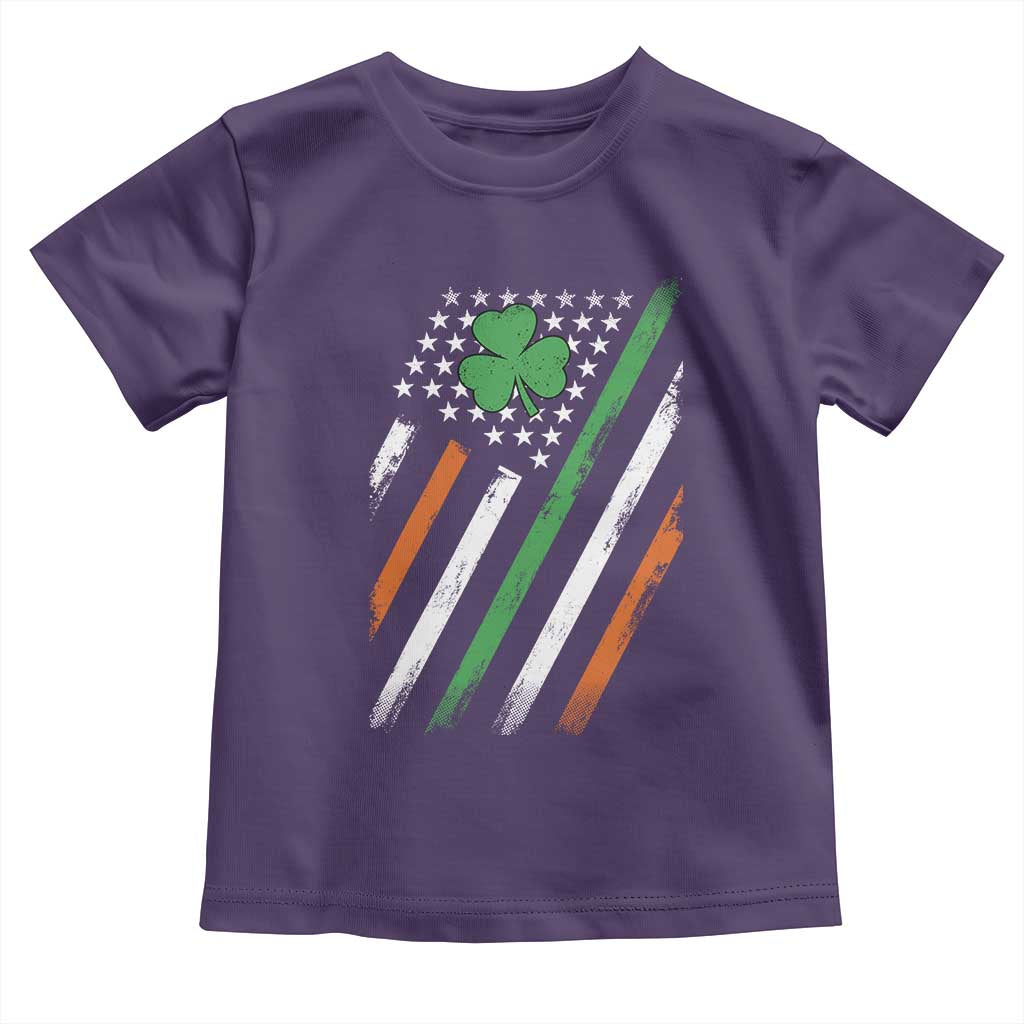 Funny Irish American Flag Shamrock Toddler T Shirt