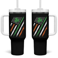 Funny Irish American Flag Shamrock Tumbler With Handle