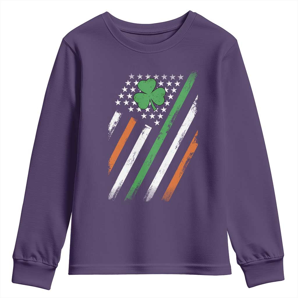 Funny Irish American Flag Shamrock Youth Sweatshirt