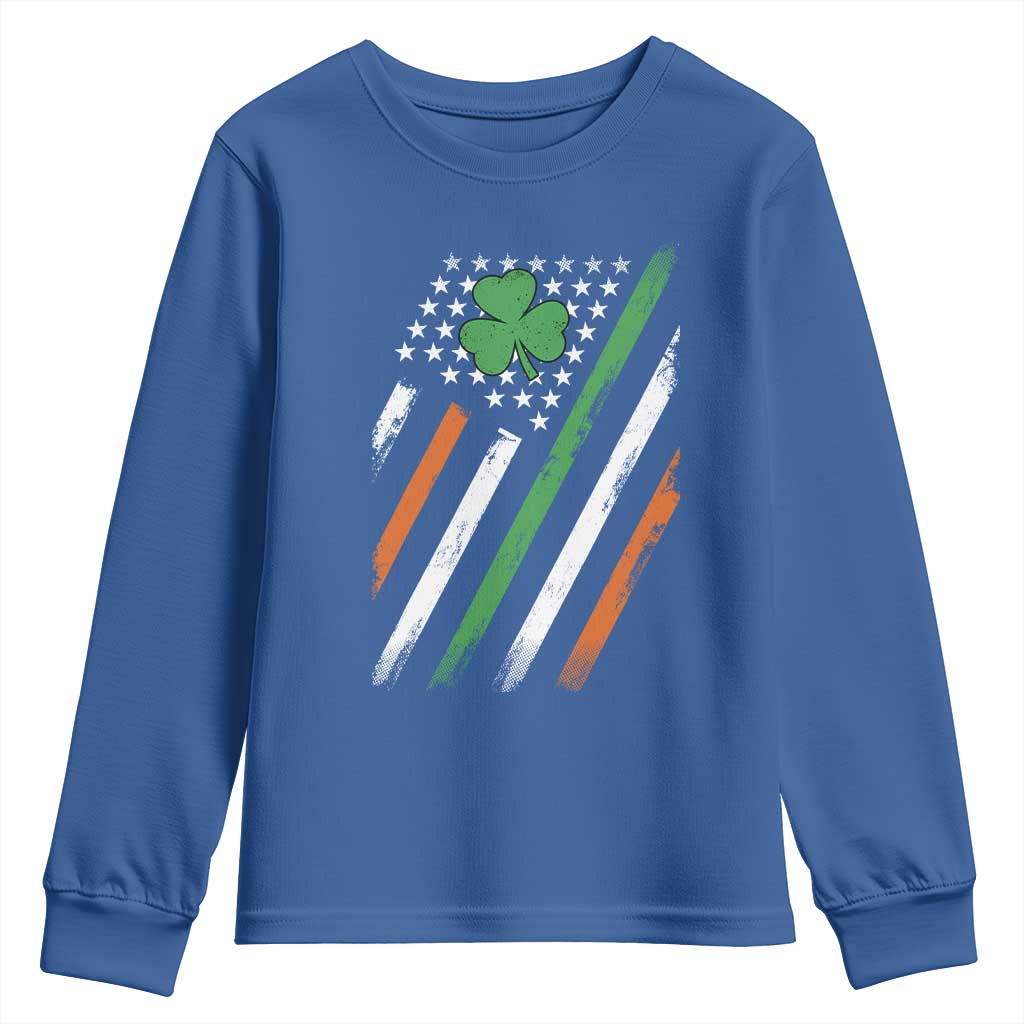 Funny Irish American Flag Shamrock Youth Sweatshirt