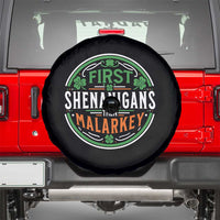 Funny First Shenanigans Then Malarkey Spare Tire Cover Irish Shamrock St Patrick's Day