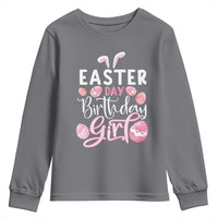 Funny Easter Day Birthday Girl Youth Sweatshirt Born On Easter Day Eggs