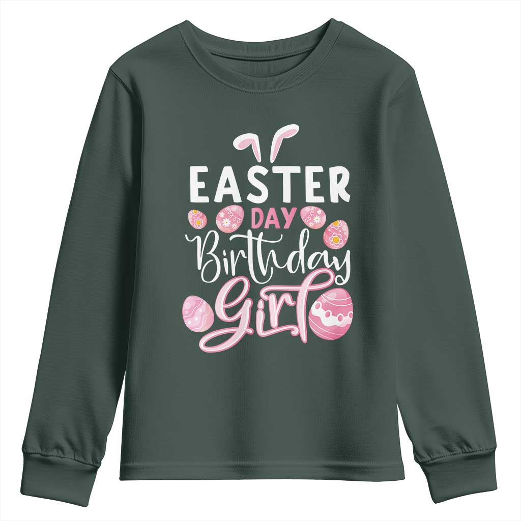 Funny Easter Day Birthday Girl Youth Sweatshirt Born On Easter Day Eggs