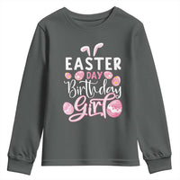Funny Easter Day Birthday Girl Youth Sweatshirt Born On Easter Day Eggs