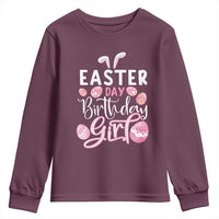 Funny Easter Day Birthday Girl Youth Sweatshirt Born On Easter Day Eggs