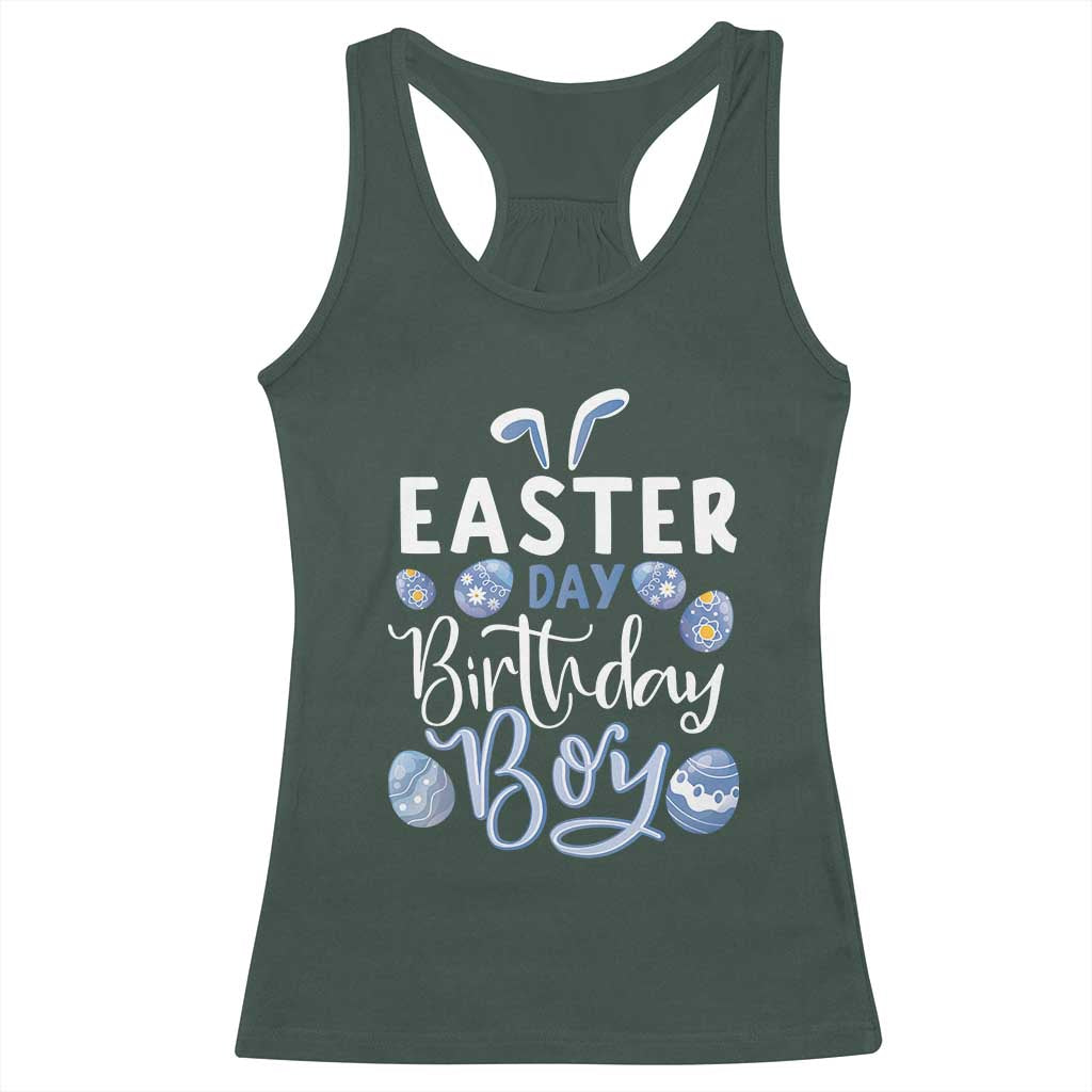 Funny Easter Day Birthday Boy Racerback Tank Top Born On Easter Day Eggs