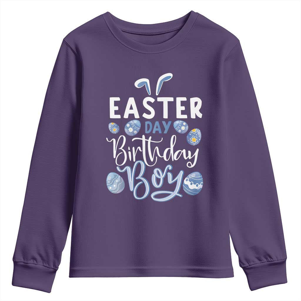 Funny Easter Day Birthday Boy Youth Sweatshirt Born On Easter Day Eggs