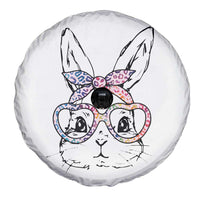 Easter Day Bunny Rabbit Face Tie Dye Glasses Spare Tire Cover