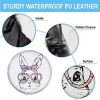 Easter Day Bunny Rabbit Face Tie Dye Glasses Spare Tire Cover