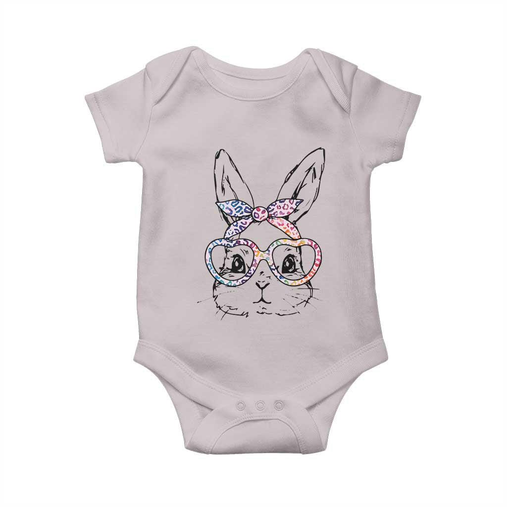 Easter Day Bunny Rabbit Face Tie Dye Glasses Baby Onesie